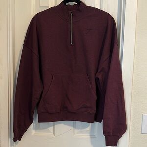 Gymshark Burgundy Half-Zip Sweater